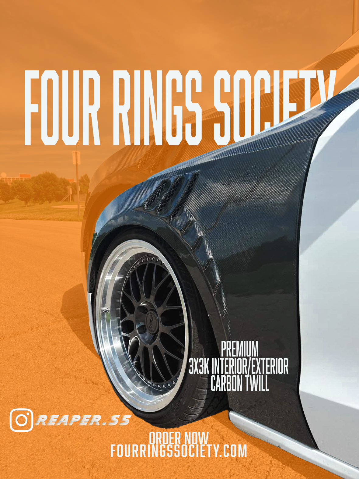 B8 S5 Vented Carbon Fiber Fenders