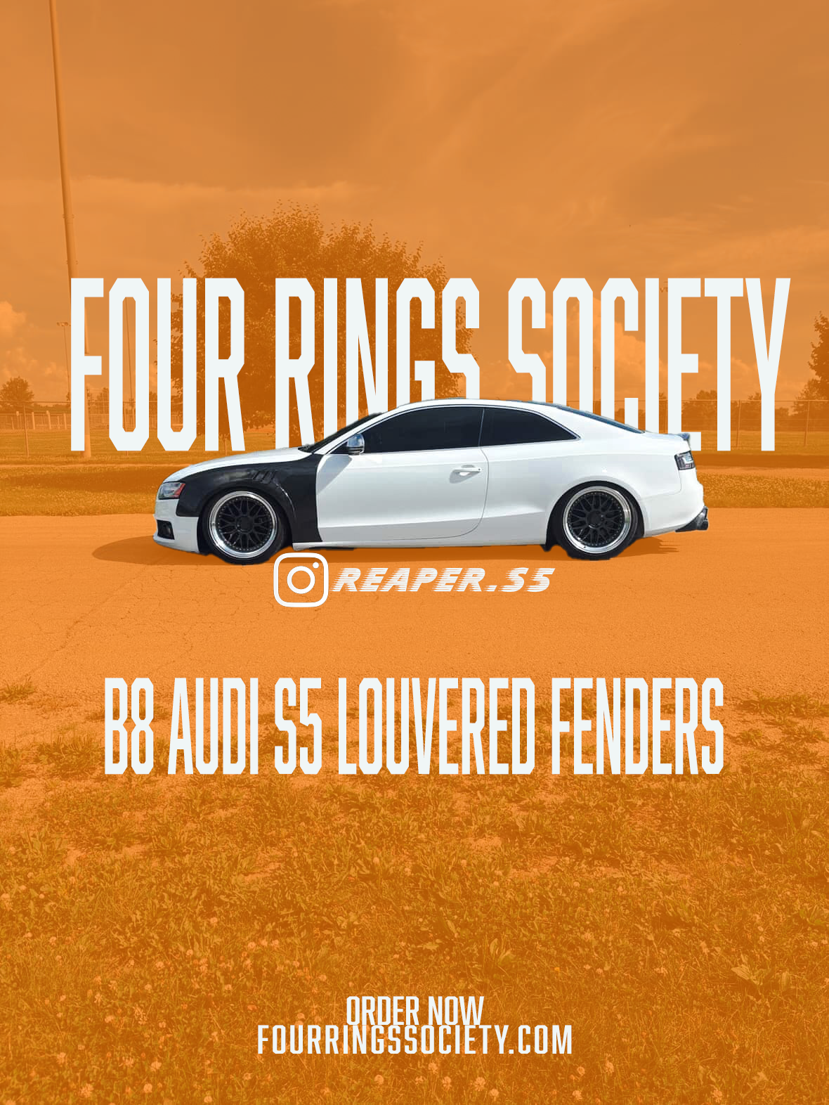 B8 S5 Vented Carbon Fiber Fenders