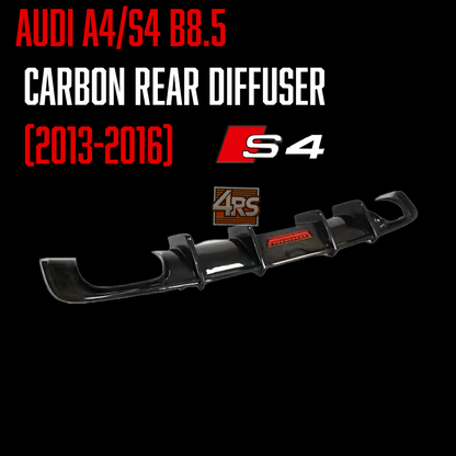 Audi A4/S4 B8.5 Carbon Fiber Rear Diffuser with Track Light (2013-2016)