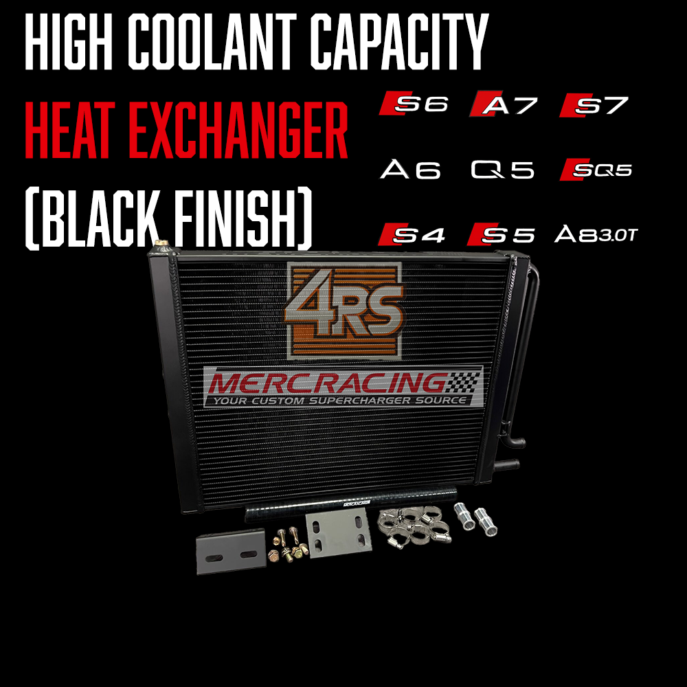 HIGH COOLANT CAPACITY heat exchanger (Black Finish) for Audi S6, S7, A7, A6, Q5, SQ5, S4, S5, A8-3.0T