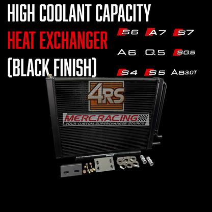 HIGH COOLANT CAPACITY heat exchanger (Black Finish) for Audi S6, S7, A7, A6, Q5, SQ5, S4, S5, A8-3.0T