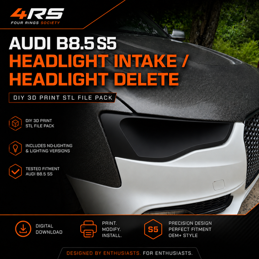2013–2017 Audi B8.5 S5 Headlight Intake / Headlight Delete – DIY 3D-Printable STL File Pack