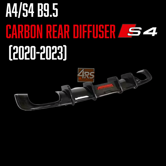 A4/S4 B9.5 Carbon Fiber Rear Diffuser with Integrated Light (2020-2023)