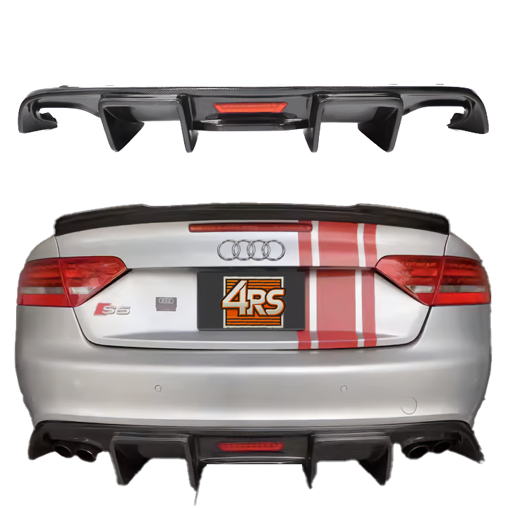 A5/S5 B8 Carbon Fiber Rear Diffuser with Integrated Light 2008-2011