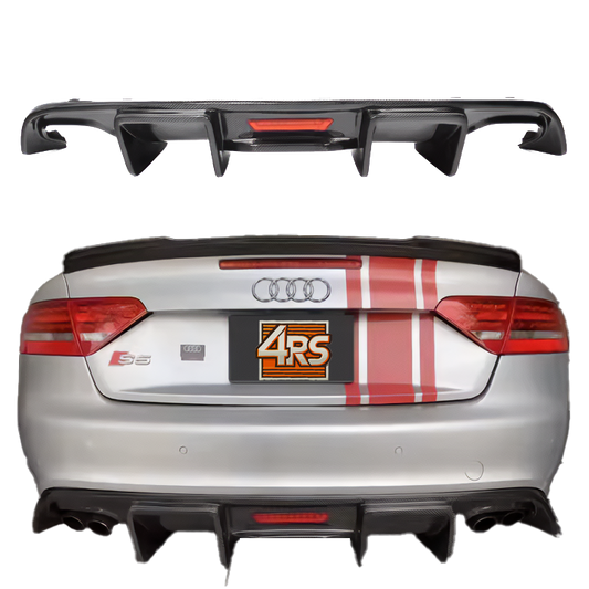 A5/S5 B8 Carbon Fiber Rear Diffuser with Integrated Light 2008-2011